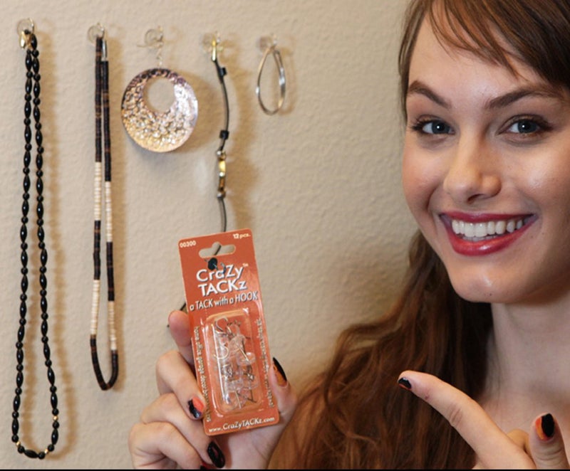 CraZy TACKz - 2 in 1: Push pin with Hook or Thumb Tack with Hook - New Invention Hang 100's of Items Interior or Exterior Decor at Home School Office DIY for Party or Holiday - Image 3